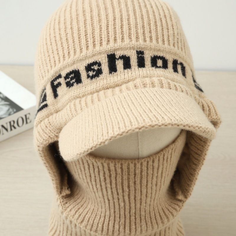 Gorro de punto polar para hombre, de invierno, resistente al viento, de una pieza, para ciclismo al aire libre, con cuello, gorro térmico de lana de una pieza._voghion.com