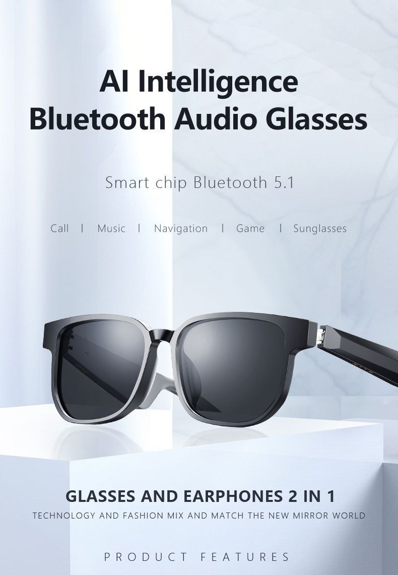 Chytré brýle Chytré brýle Bluetooth Sluneční brýle pro hovory Hudba Cyklistika Venkovní čočky Anti Blue Light_voghion.com