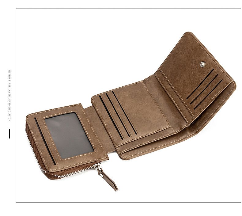 Wallet Card Cases New Retro Men's Short Wallet Card Holder With Multiple Card Slots And Coin Purse In Stock_voghion.com