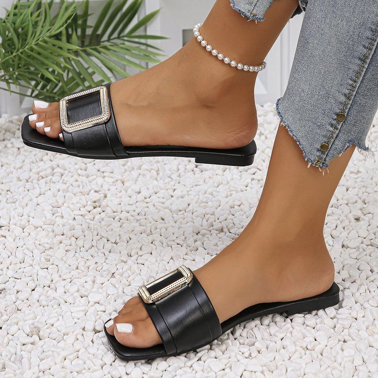 Sandali con fibbia quadrata, semplici e alla moda, di grandi dimensioni, estivi, nuovi, per le donne_voghion.com