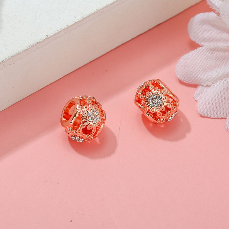 Accessori per gioielli fai da te, ciondolo a forma di cuore in oro rosa, accessori per gioielli con perline, lettere con perline_voghion.com