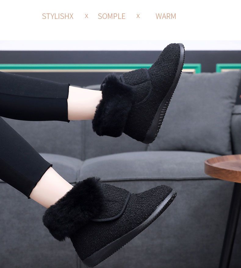 Botas altas cálidas de invierno 2025 para mujer, con forro polar, cuello ancho de piel de oveja y algodón con forro de plumón._voghion.com