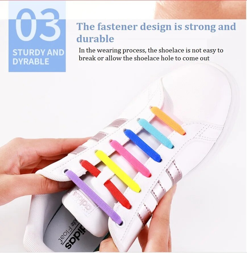 1 paio/16 pezzi lacci elastici in silicone impermeabili moda unisex atletica senza allacciatura tutte le scarpe da ginnastica si adattano ai lacci per scarpe veloci_voghion.com
