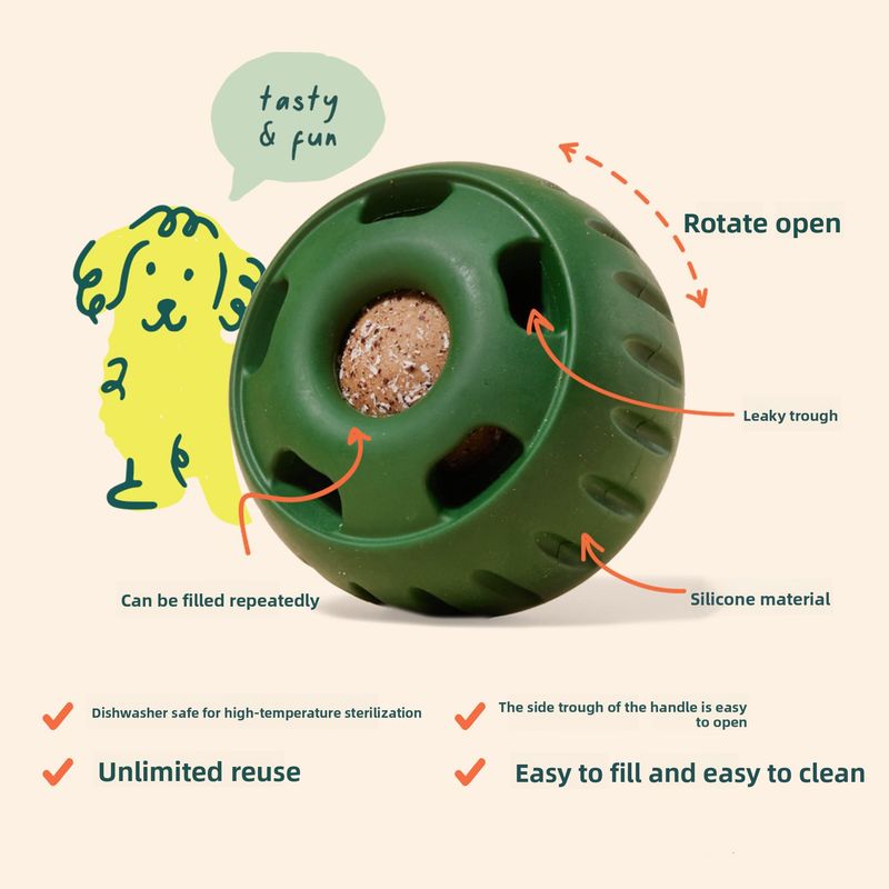 Dog Silicone Slow Food Device, Molar Teeth, Leaking Food, Licking Toy Ball, Tray Abrasive_voghion.com