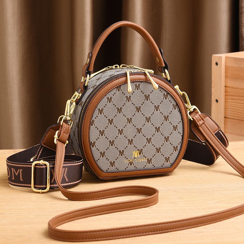 Modische Handtasche mit Retro-Muster, modische Umhängetasche aus Kunstleder, Geldbörse mit Reißverschluss_voghion.com