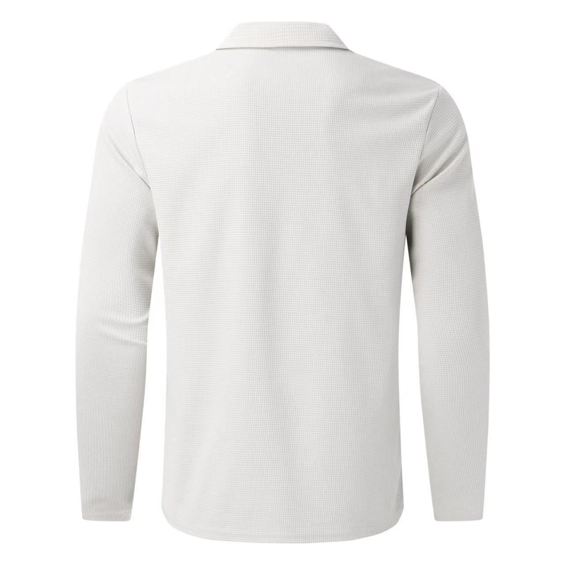 DH Men's Casual Long Sleeve Knit Top & Pants Two-Piece Set - Comfortable Polyester Blend Lounge Wear For Spring/Autumn (White, Black, Beige, Navy,_voghion.com