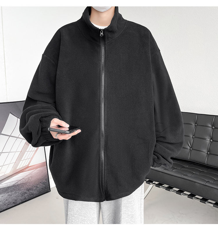 Chaqueta con capucha cálida de color sólido de lana de doble cara para hombre nueva chaqueta con capucha de otoño e invierno_voghion.com