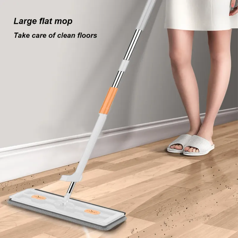 360°Rotating Flat Mop Self-contained Slide Floor Mop Microfiber Lazy No Hand-Washing Floor Floating Mop Household Cleaning Tools_voghion.com