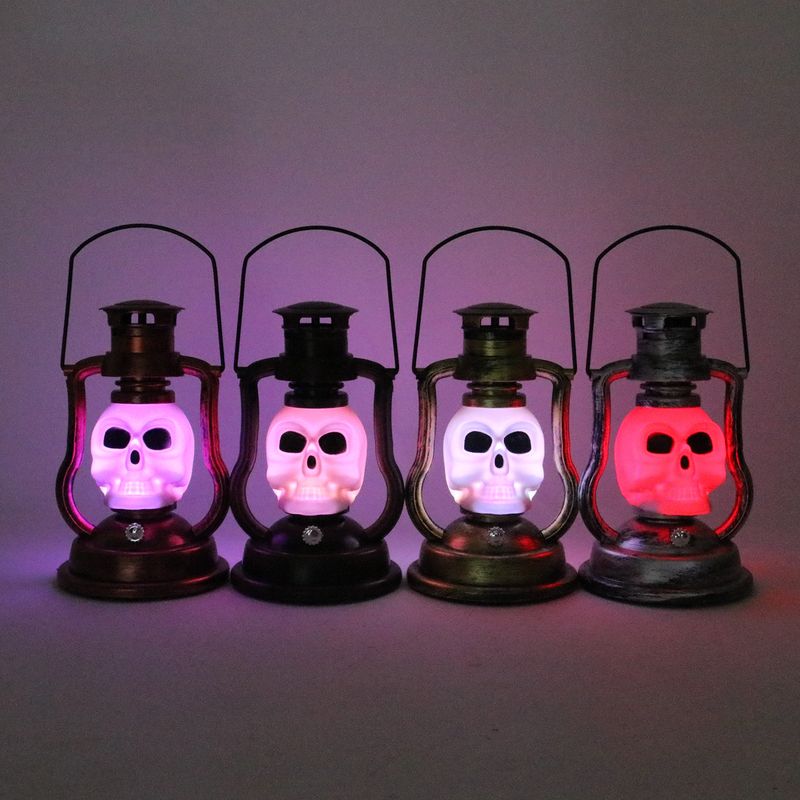 Cross Border Skull Pumpkin Lantern Halloween Battery Lantern Outdoor Garden Camping LED Portable Kerosene Lamp_voghion.com