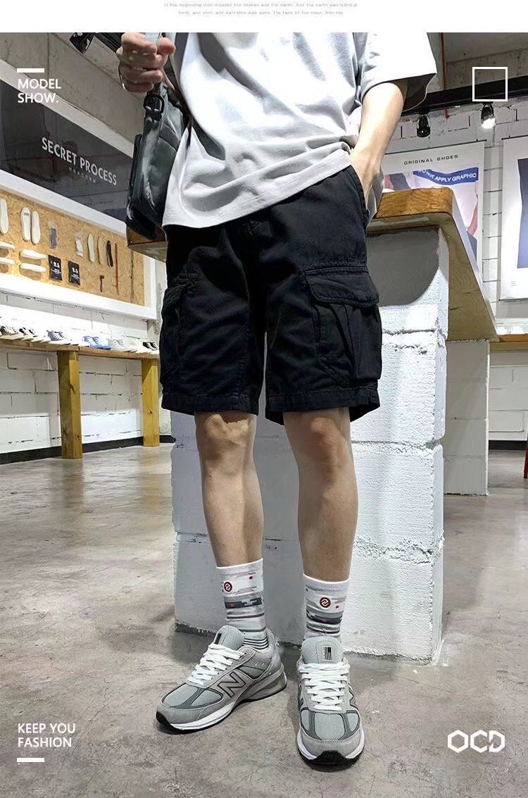 Premium Products Premium Products Men's Work Clothes With Multiple Pockets And Five Piece Pants, Trendy Summer Thin Stretch Casual Loose Pants_voghion.com