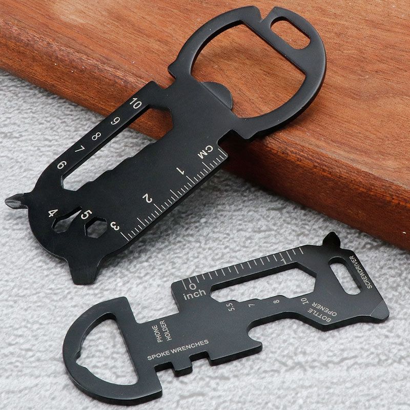 Multifunctional Outdoor Portable Multi-Shaped Keychain Bottle Opener Camping Stainless Steel Creative Tool Card_voghion.com