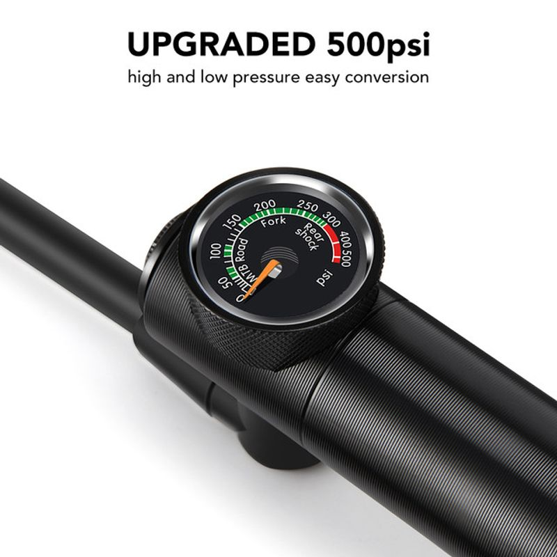 Tragbare Hochdruck-Fahrradluftpumpe mit 500 psi und Manometer für Gabel und Hinterradaufhängung, Stoßdämpfer, Mountainbike-Pumpe_voghion.com