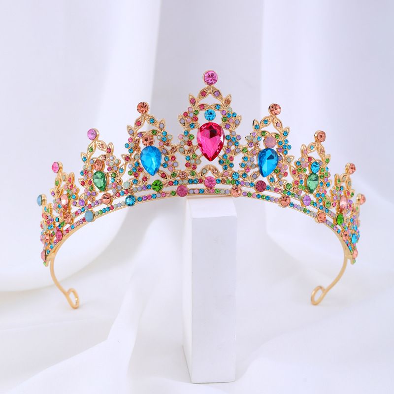 Coroană de mireasă cu pietre prețioase negre nobile, cu diamant, din aliaj, pentru coafură de nuntă, accesorii de păr, coroană de seară pentru banchet_voghion.com