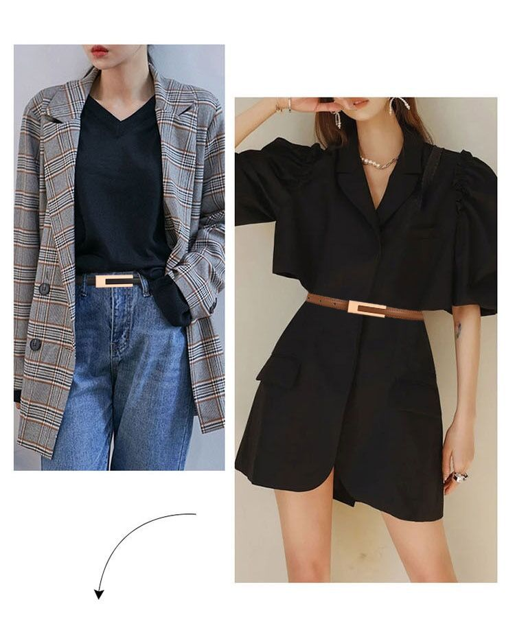 2023 Nuova Vendita Cintura Nera Vintage Piccola Cintura da Donna Semplice Classico Versatile Cintura Fine Abbinata Gonna Camicia Abito Cintura Stile Fine_voghion.com