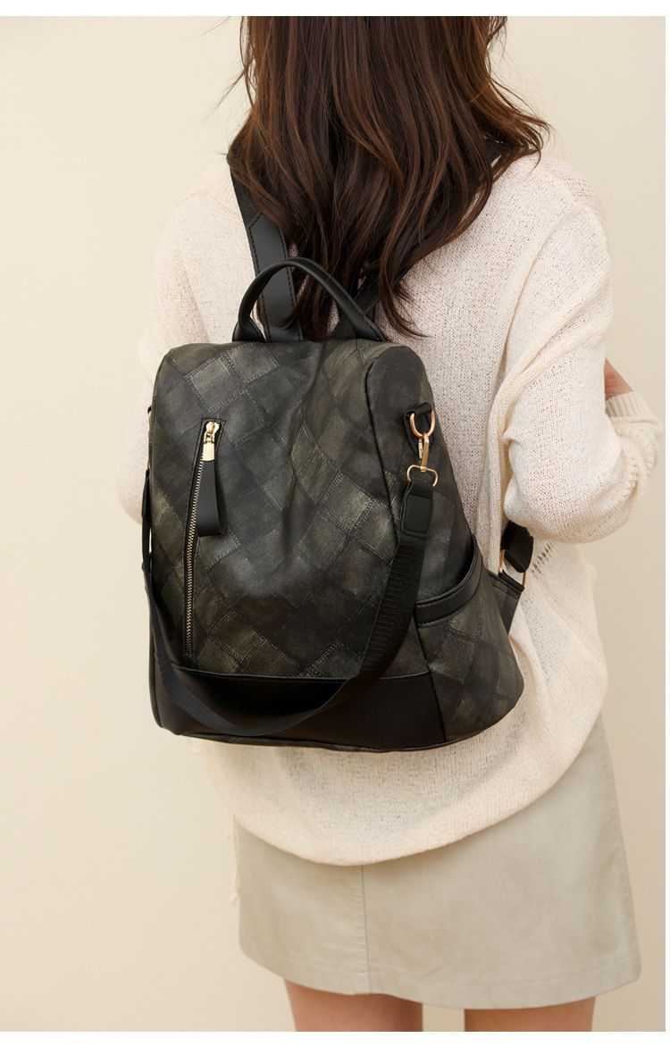 Zaino da viaggio antifurto in PU di grande capacità da donna, borsa a tracolla casual a doppio uso da donna_voghion.com