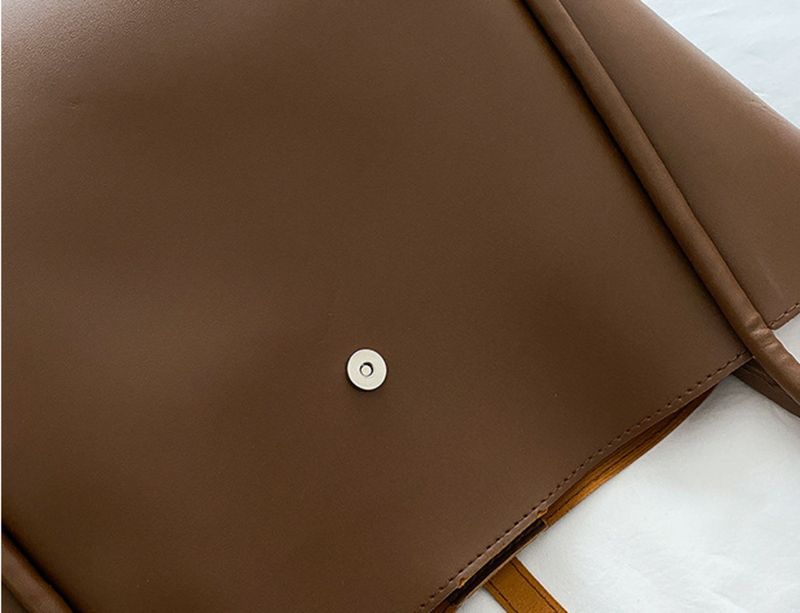 Koreanische Version einfarbige Muttertasche 2024 neue Damentasche einfache tragbare Tragetasche große Kapazität_voghion.com