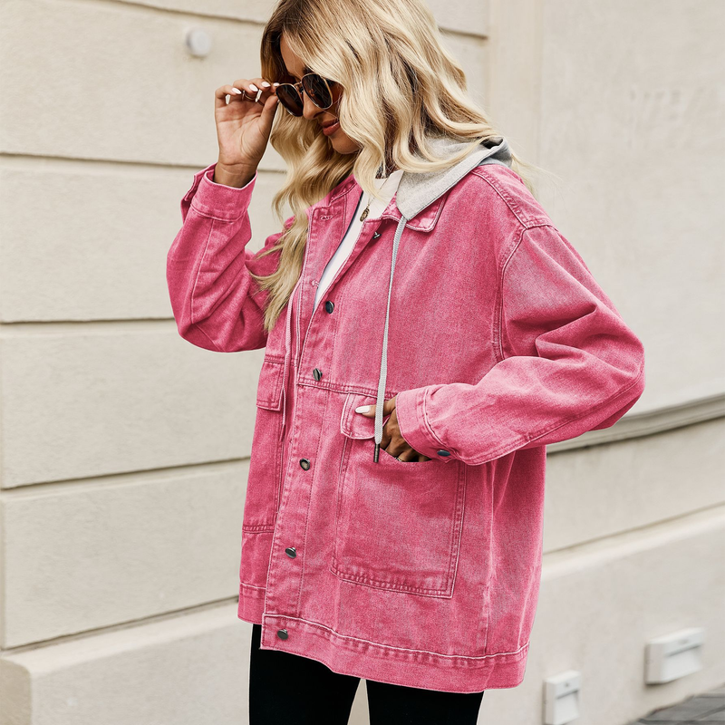 villsäiteg schlank retro klassesch locker Denim Casual Jacket Top fir Fraen_voghion.com