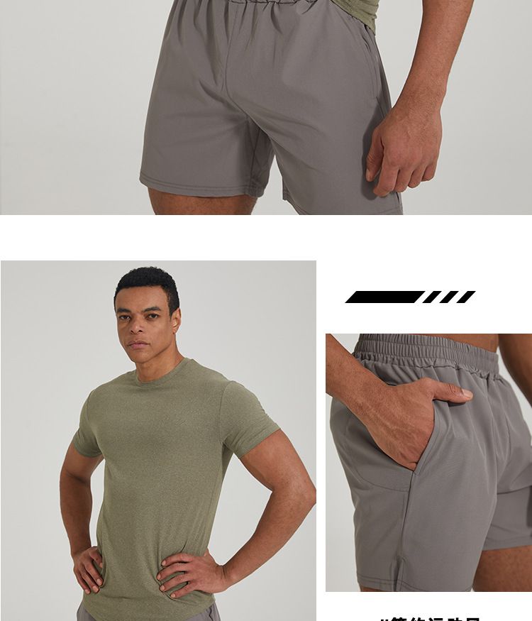 Heren zomer, Slim fit, rekbaar, snel drogend, basketbal casual, cropped shorts voor training, hardlopen_voghion.com