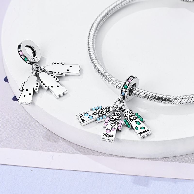 Moda Sterg Argento Colorato Suower Cane Ragazzi Articoli da regalo Farfalla Aereo Terra Ciondoli Adatto Originale Ciondolo Gioielli trucco_voghion.com