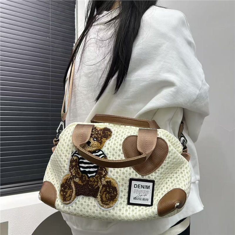 Borsa a tracolla monospalla alla moda con patchwork in rete_voghion.com