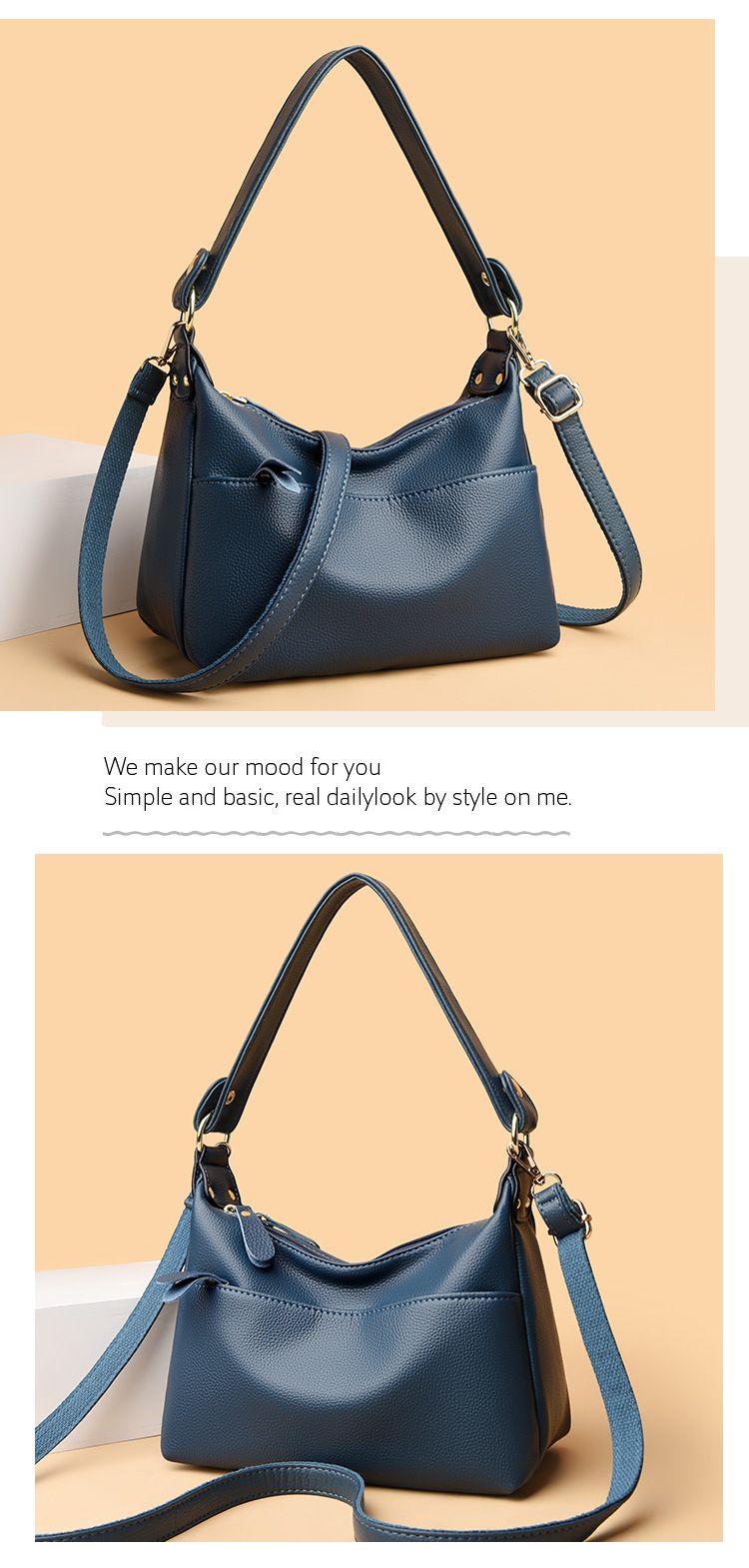 2024 New Single Shoulder Crossbody Korean Edition Casual Female Live Streaming Style Trendy Lychee Pattern Soft Noodles_voghion.com