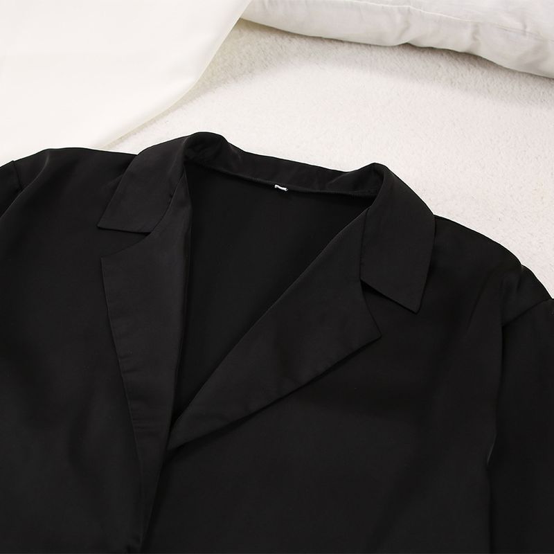 Kvinne Natttøy Hjemmeklær for kvinner Langermede dresser Silkeskjorte tynne bukser Todelt pyjamas for kvinner_voghion.com
