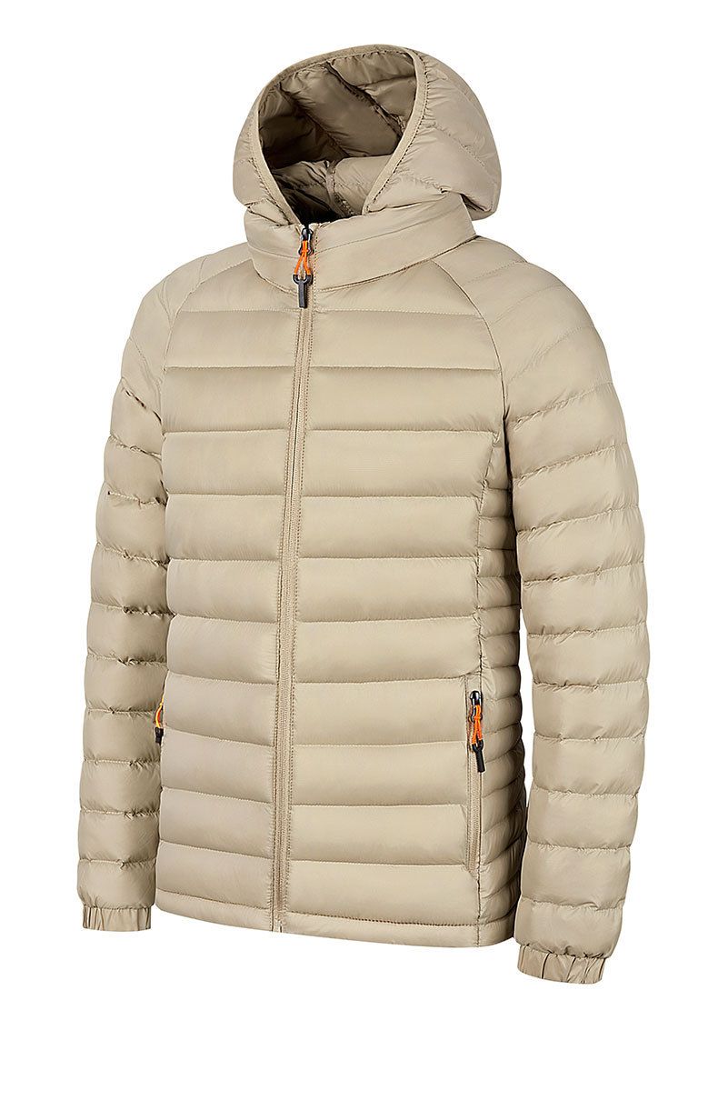 Men's Striped Hooded Cotton Jacket - Lightweight Foldable Travel Coat With Zip Closure, Casual Winter Outerwear For Business & Leisure_voghion.com