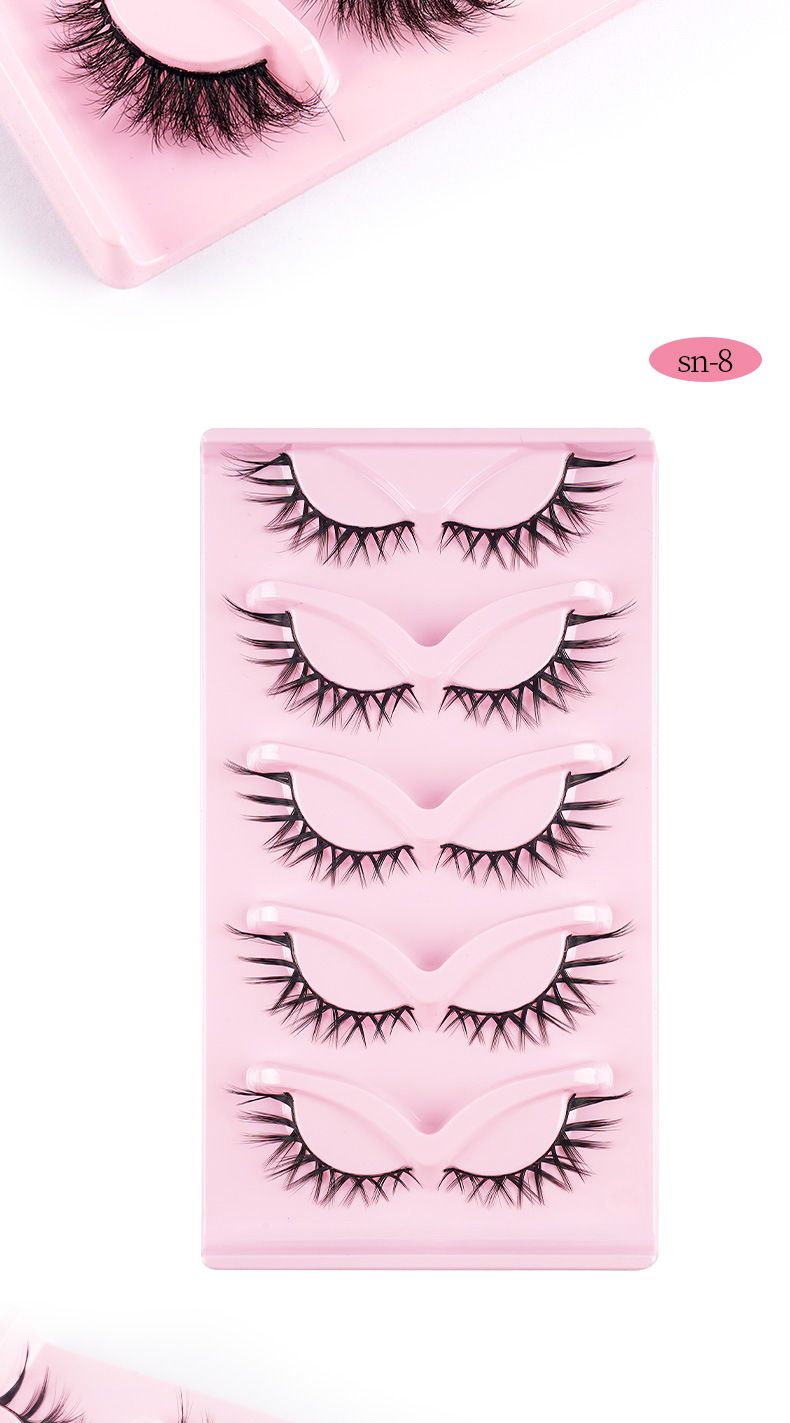 Thick Band False Eyelashes - Strong Hold For Monolids, Voluminous & Textured Look (Full Strip, Messy Wispy Style, Bold & Dramatic Effect)_voghion.com