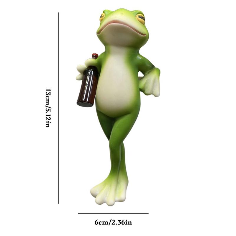 Grenouille décorative en résine, animal de dessin animé, peinte à la main, assise, couchée, debout, figurines de grenouille, décoration de jardin et de maison_voghion.com
