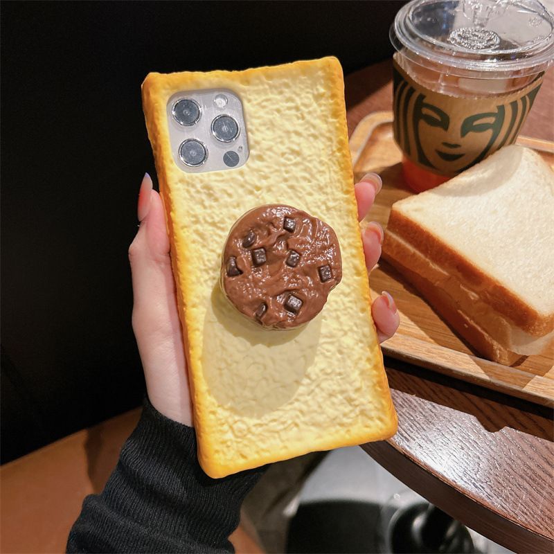 Toast & Egg IPhone Case – Cute Food-Themed Shockproof TPU Cover For IPhone 11/12/13/14/15/16 Pro/Max – Anti-Drop Bumper & Raised Bezels_voghion.com