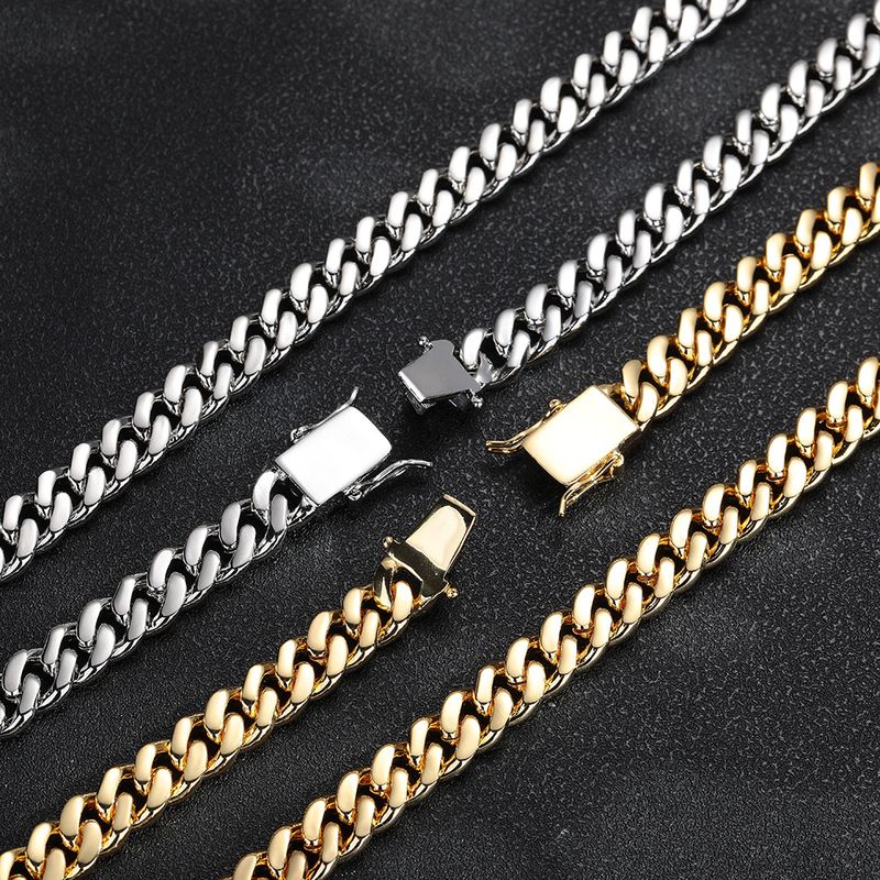 Chain Necklaces Hip Hop Style 10mm Double Row Zircon Cuban Chain Full Diamond Bracelet Trendy Brand Zircon Bracelet Men's Jewelry_voghion.com