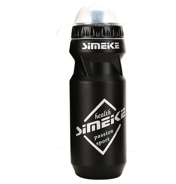 Fahrrad-Trinkflasche, Sport-Trinkflasche für Mountainbike-Sport, mit Staubschutzhülle, PC, einfarbige Kunststoff-Trinkflasche + Trinkflaschenhalter_voghion.com