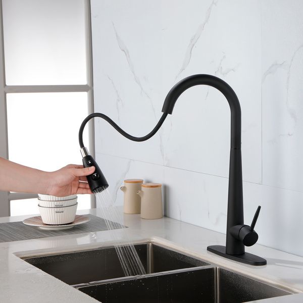 Kitchen Faucets with Pull Down Sprayer; Kitchen Sink Faucet with Pull Out Sprayer; Fingerprint Resistant; Single Hole Deck Mount; Single Handle Copper_voghion.com