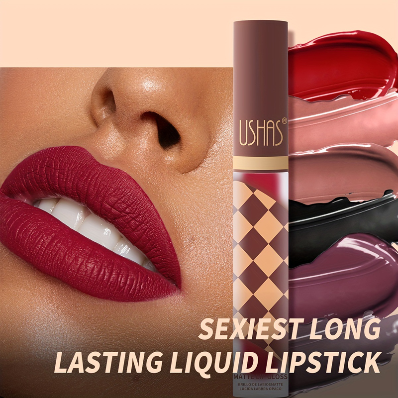 USHAS Schockela Lippenstift Net-bleiwend Cup Haltbar Matt Lippenstift 3er Pack_voghion.com