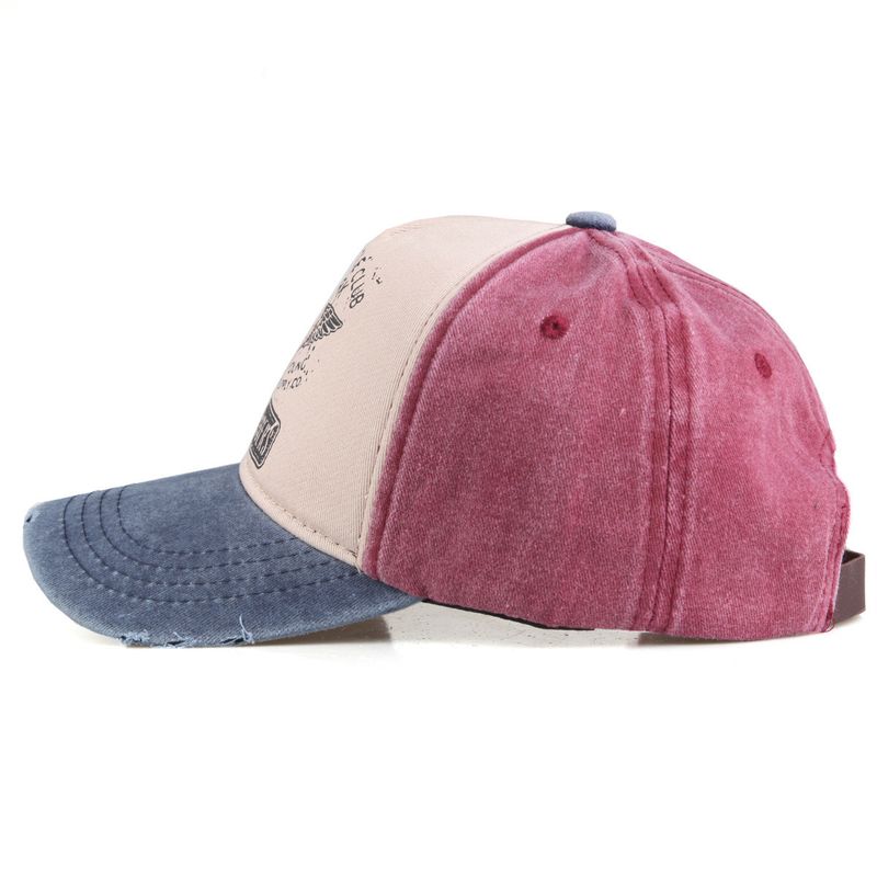 Nuovo berretto da baseball con stampa a teschio lavato in cotone 2024 per uomo e donna, berretto con lingua d'anatra vintage personalizzato di New York_voghion.com