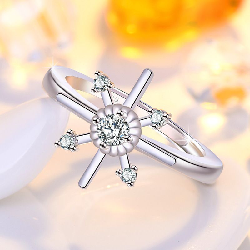 Cross Personality, 2025 Gift, Niche, Light Luxury Design, Adjustable Diamond Ring, Female Accessory_voghion.com