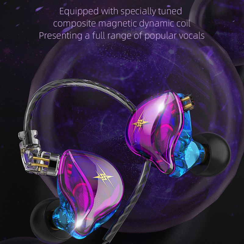 2Pcs QKZ ZXT Wired Earbud Ergonomic with/without Mic TPE 10mm Moving Coil In-ear Earphone for Gaming_voghion.com