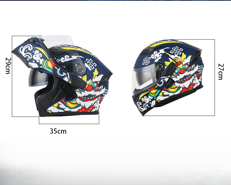 Coolqi Bao Anti-Fog Dual Lens Open Face Motorrad Bluetooth Helm Lange Akkulaufzeit Mit Display Geeignet Für_voghion.com