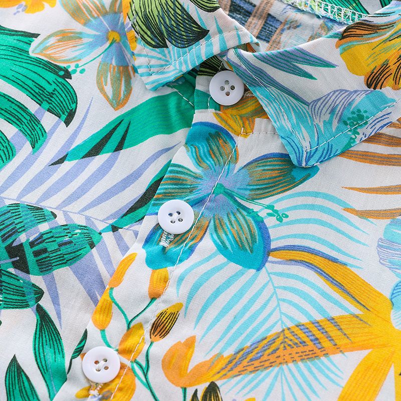 2024 Leaf Kuerzärmlech Shorts Baby Summer Cool Moud Shirt Zwee-Stéck Set_voghion.com