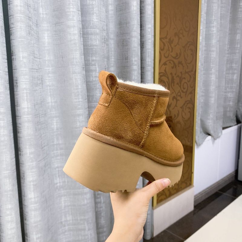 New autumn winter for women with soles, mermaid slope heels, increased height, thick wool, snow cotton, and warm mini_voghion.com