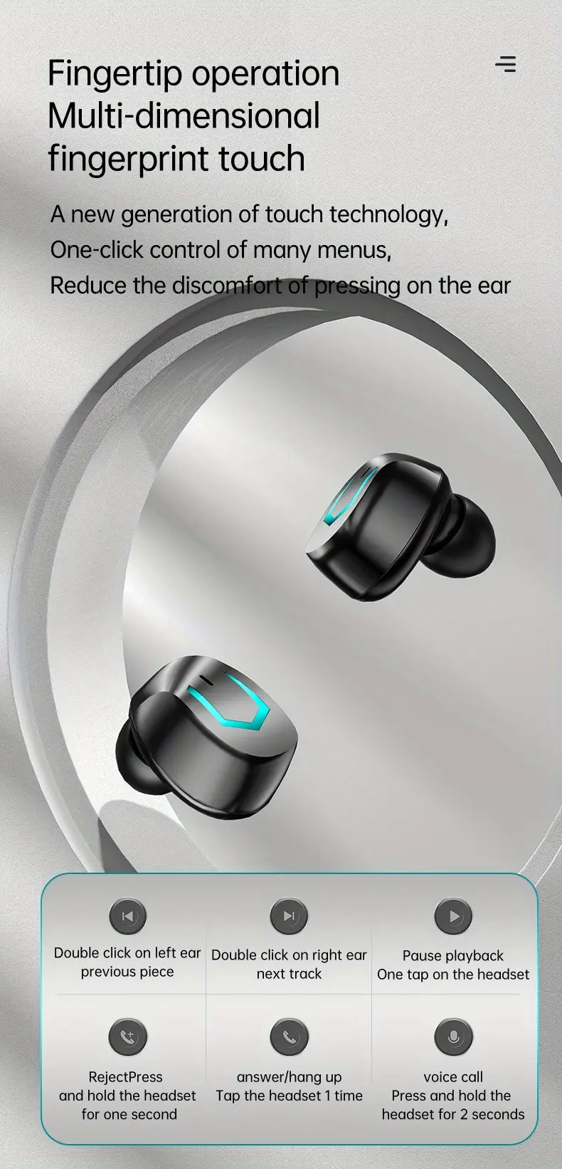 TWS Wireless ear Earbuds Waterproof Headset Battery Display Earphone Power Supply Box Earpiece Stereo Headphone For For Iphone Phone Headphones_voghion.com