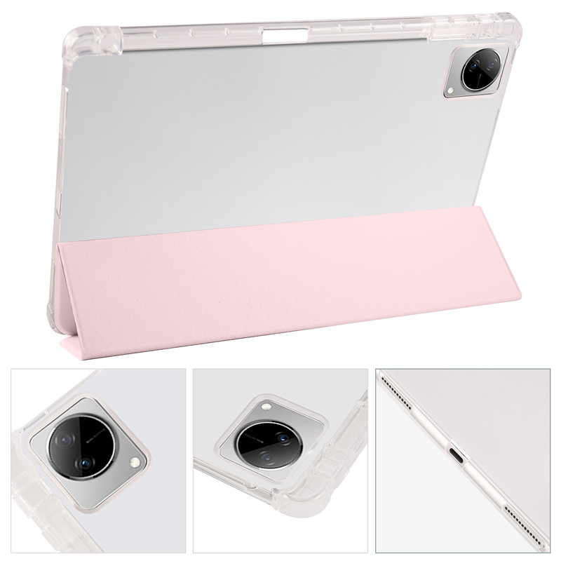 For Vivo Pad Tablet Case 2022 11 inch Tri Fold Solid PU Leather Soft TPU Back Shell For Vivo Pad 11 Cover With Pen Slots Funda_voghion.com