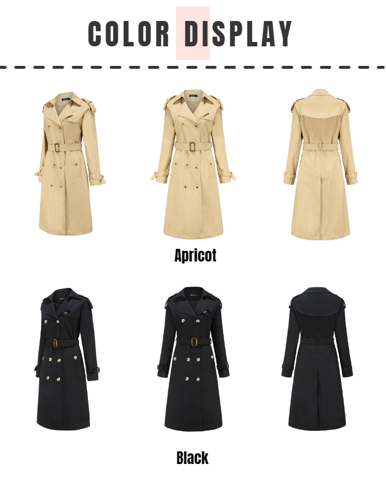 Women's Clothing New Windbreaker Long Waist Cotton Fashion Jacket Long Sleeve Lapel_voghion.com