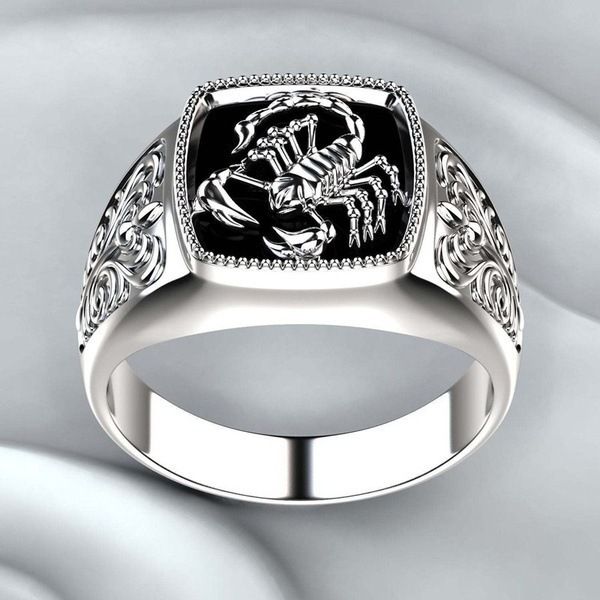 New Creative Scorpio Relief Men's Epoxy Totem Pattern Carved Poisonous Scorpion Ring Europe And America Personality_voghion.com