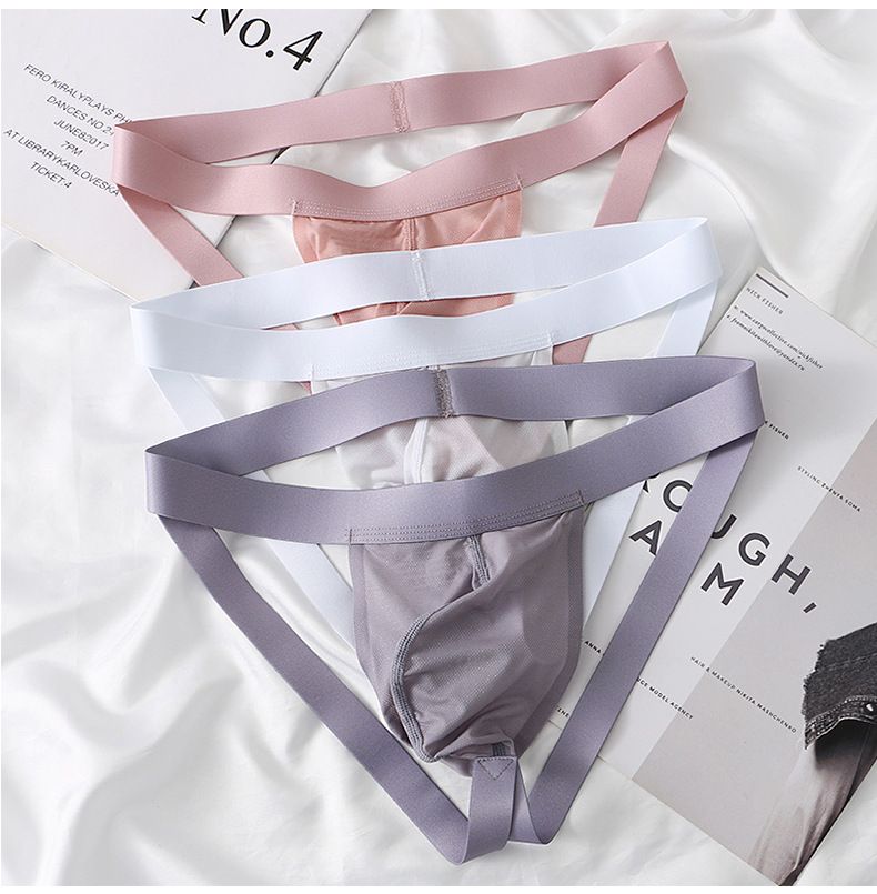 Net Will Be Meeste topeltpüksid Ice Silk Seksikad stringid Meeste suvised üliõhukesed läbipaistvad puusadega T-püksid Trendikas suur suurus_voghion.com