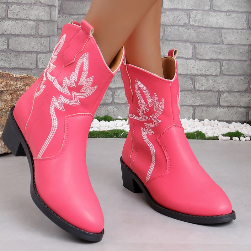 Neue Damenstiefel in Übergröße 2025 für Frühling und Herbst mit spitzem, quadratischem Absatz und mittlerer Röhre im britischen Stil_voghion.com