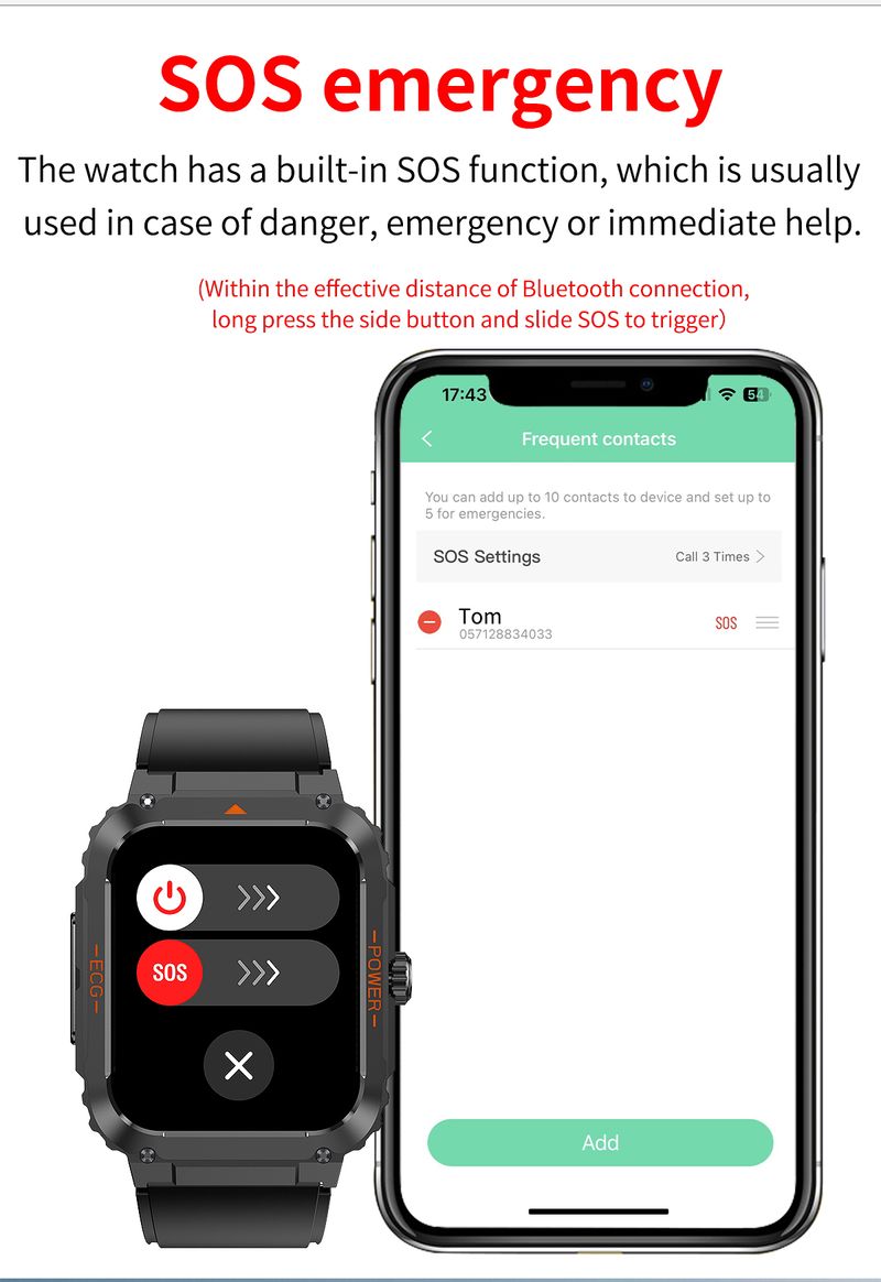New ECG+HRV Bluetooth Call Smart Watch Heart Rate SpO2 Blood Pressure Monitoring MET Body Composition Test SOS Sports Watch_voghion.com
