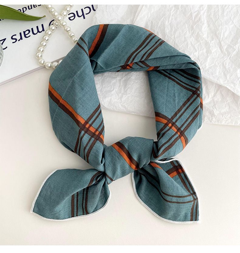 Cotton And Linen Square Scarf Spring And Summer Women, New Korean Version, Fresh Floral Temperament_voghion.com