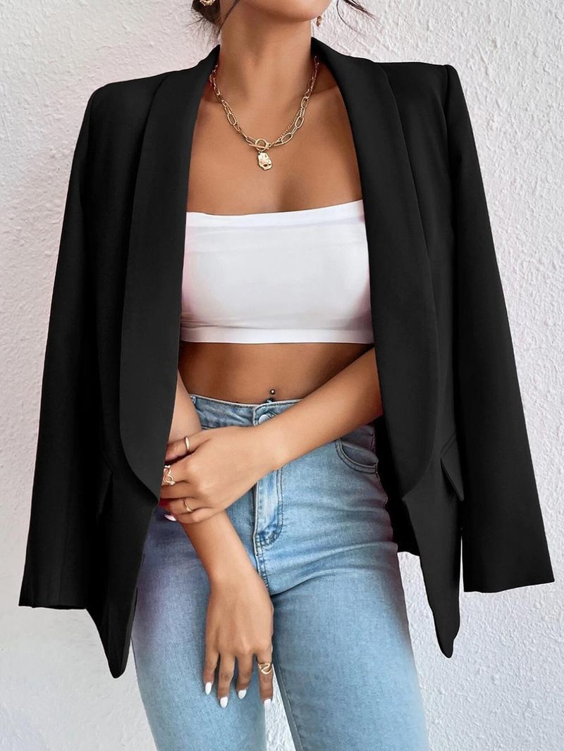 Women's Clothing Autumn And Winter Solid Color Lapel Small Suit Temperament Commuter Jacket_voghion.com