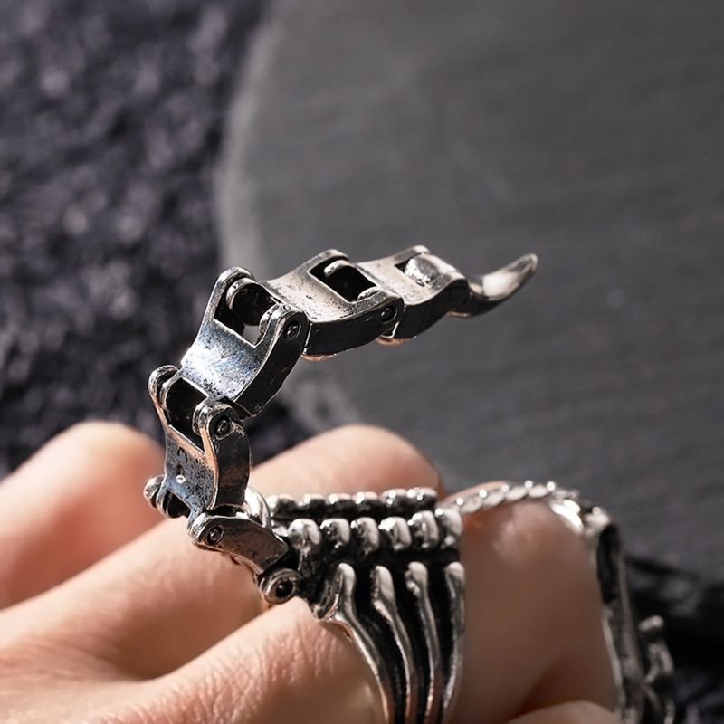 R2LE Vintage Cooler Gothic Skorpion-Ring aus Metall, Vollfingerringe für Frauen, Männer, Mädchen, Halloween, Cosplay, Schmuck, Geschenk_voghion.com